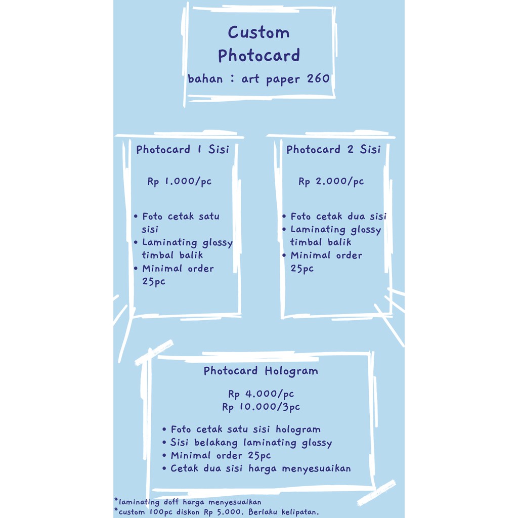 PO Cetak Custom Photocard KPOP laminating close PO Cetak Custom Photocard KPOP laminating close