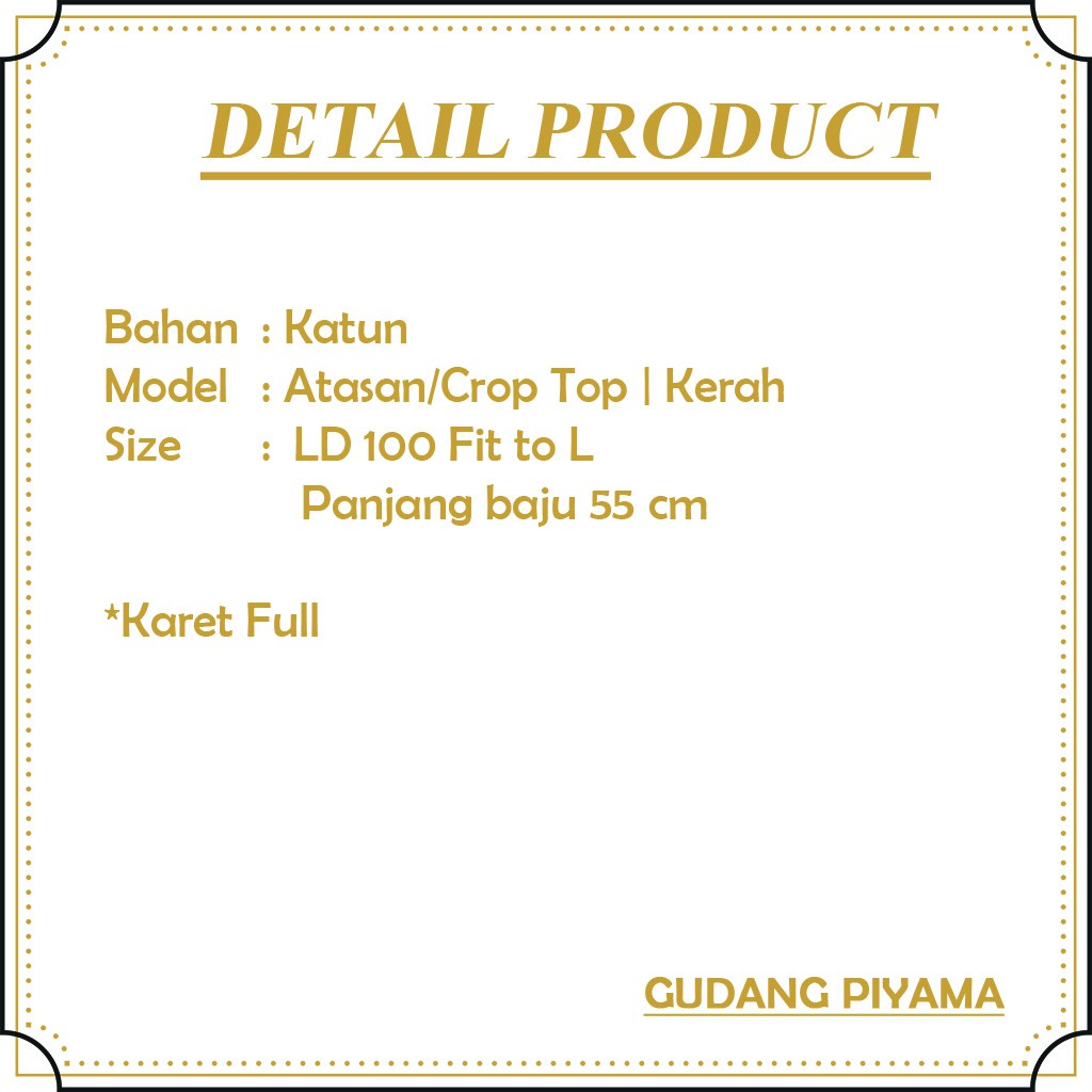 CROP TOP ATASAN KEKININAN FIT TO L