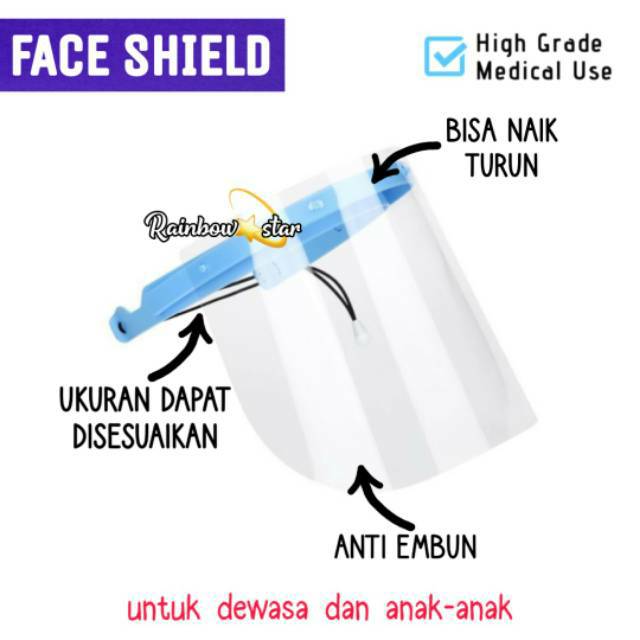 Face Shield / Pelindung Wajah Dewasa dan Anak / Faceshield