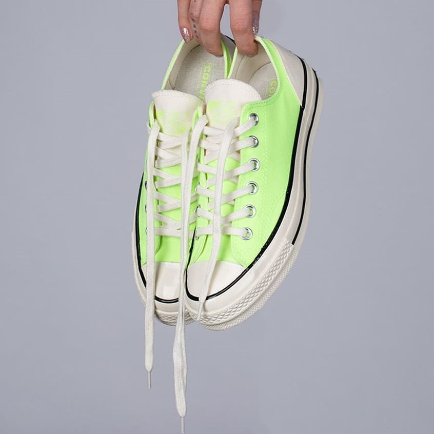 platform converse lime green
