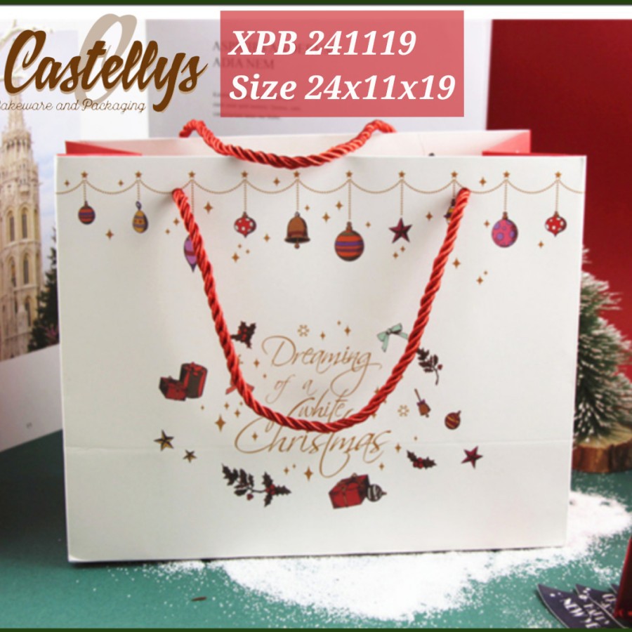 

Paper Bag Natal Christmas XPC 251119 buat Hamper Goodie Bag Kado Natal 1 Pax =5pcs