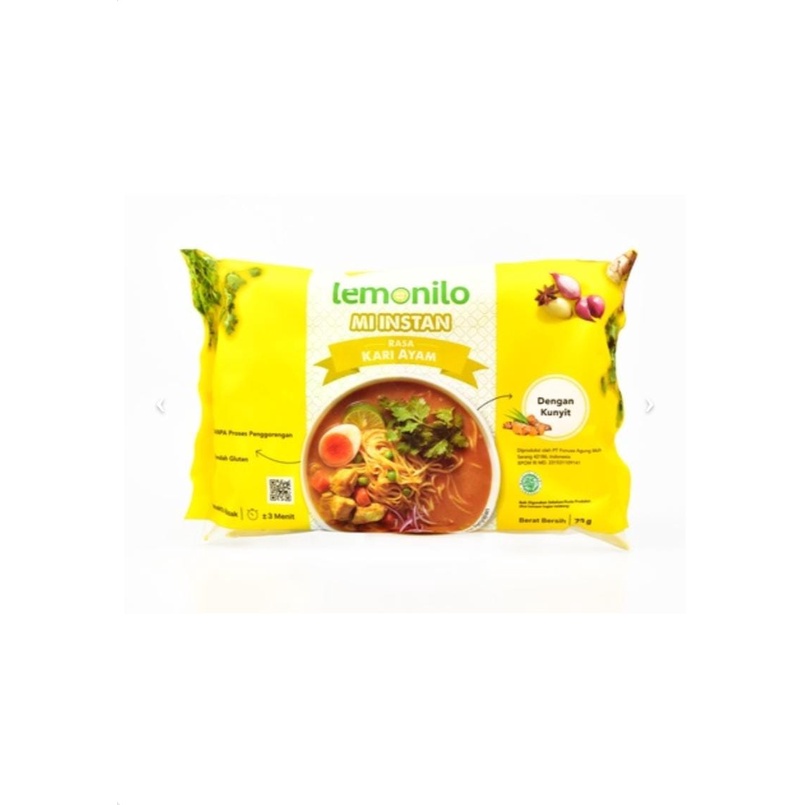 

MIE INSTAN KUAH KARI AYAM LEMONILO 73 GR NON FRIED INSTAN NOODLE