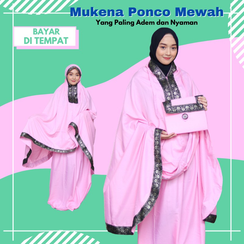 PREMIUM Mukena Ponco Traveling Dewasa Terbaru 2021 Adem Renda - Mukenah Jumbo Perlengkapan Sholat