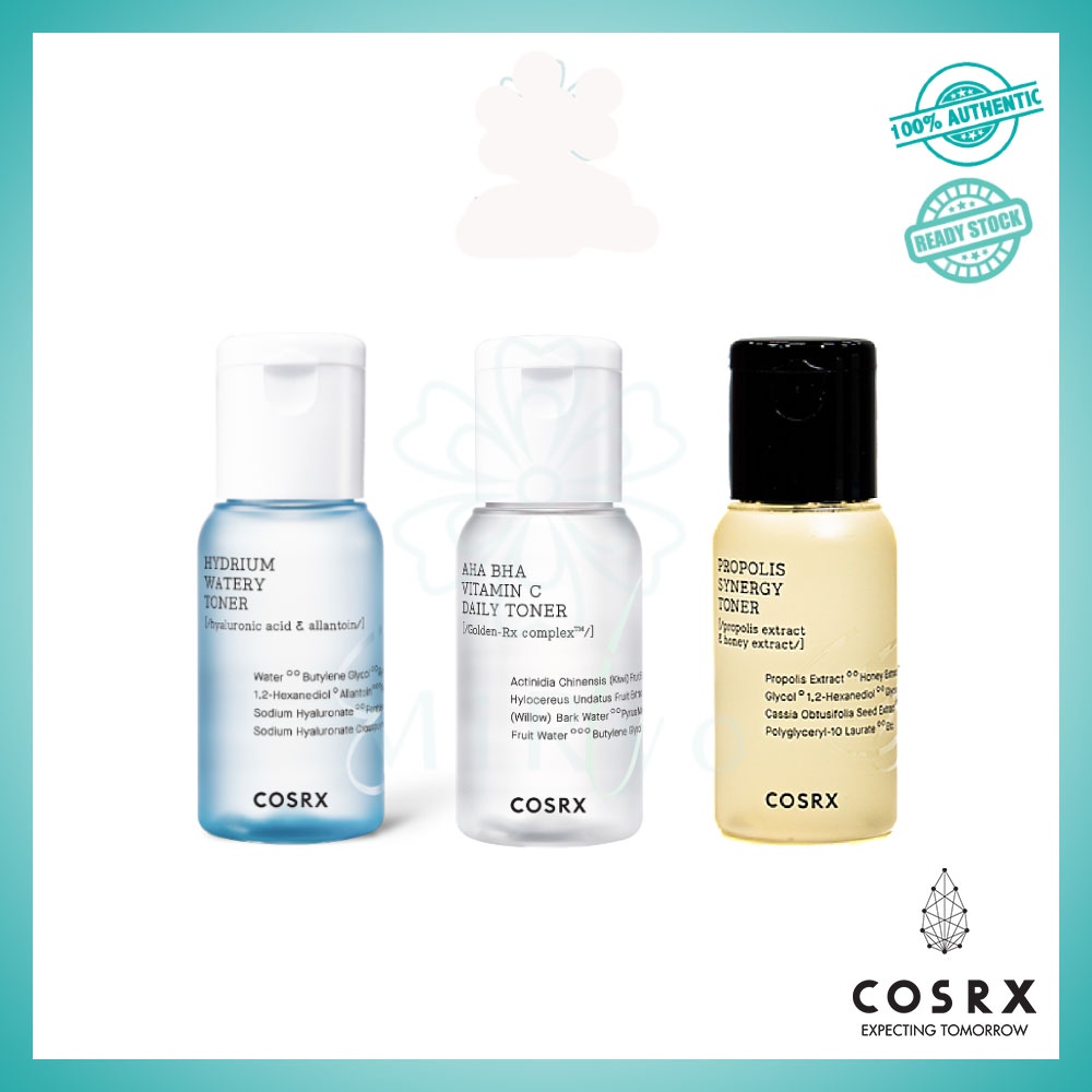 COSRX Hydrium Watery Toner 50ml / AHA BHA Vitamin C Refresh Daily Toner 30ml / Full Fit Propolis Toner 30ml