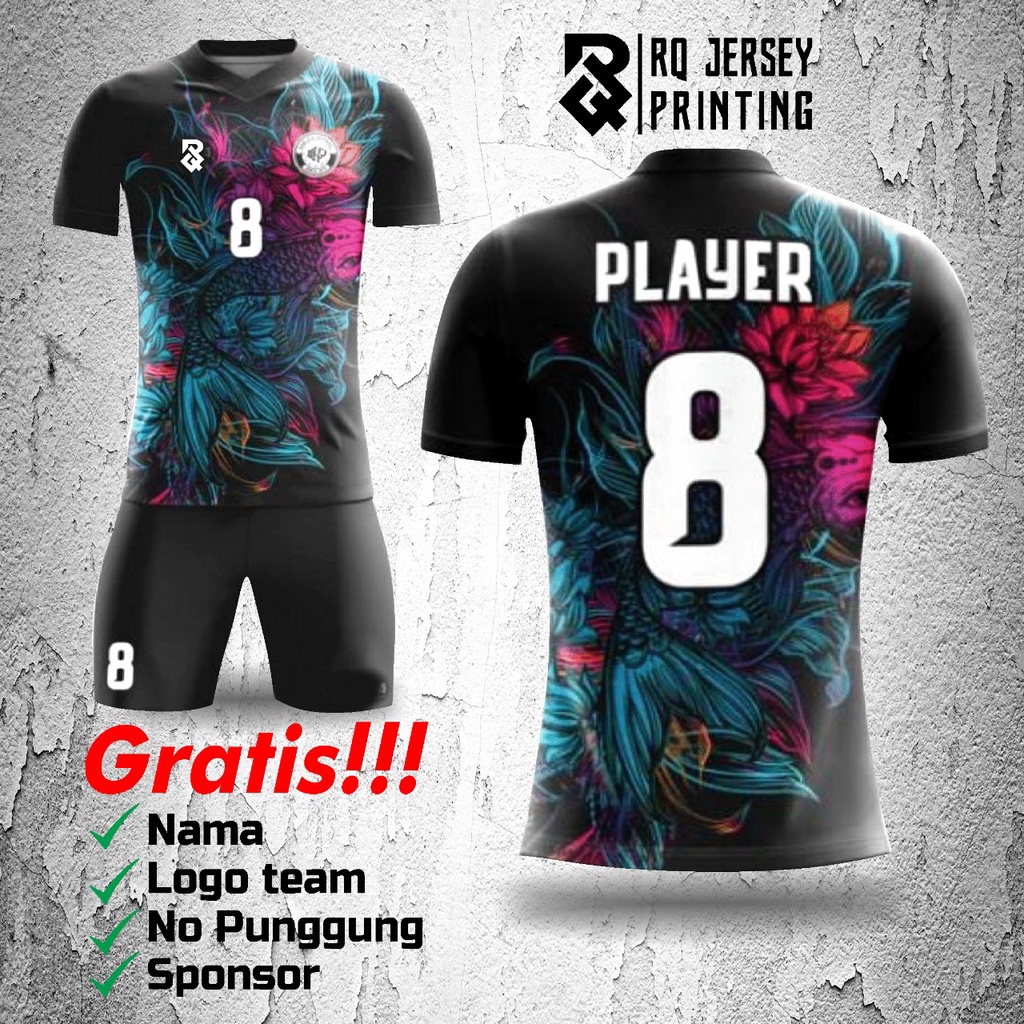 jersey BIKIN 5 GRATIS 1  stelan BAJU+CELANA jersey bola/futsal custom nama,logo,nomor dll fullprint