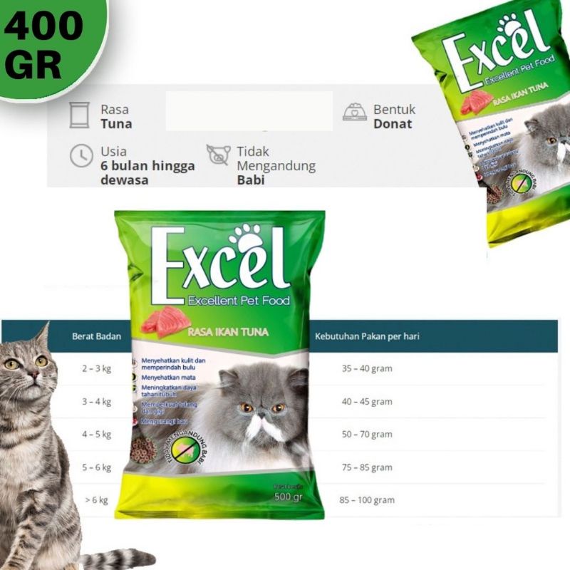 Excel Makanan Kucing Freshpack 500 gram cat food shaestore15