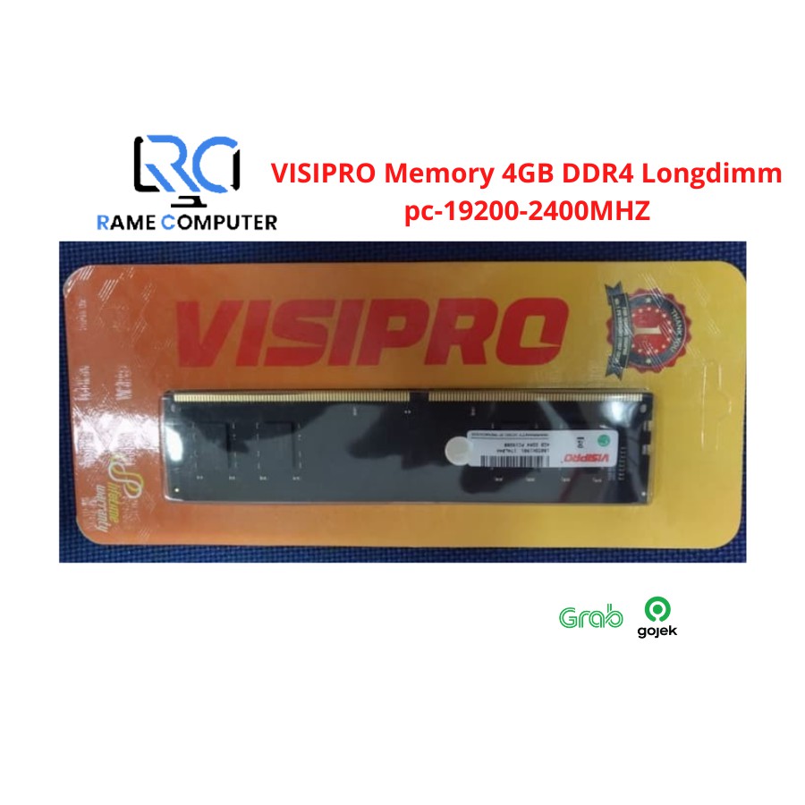 RAM VISIPRO Memory 4GB DDR4 Longdimm pc-19200-2400MHZ MEMORI PC