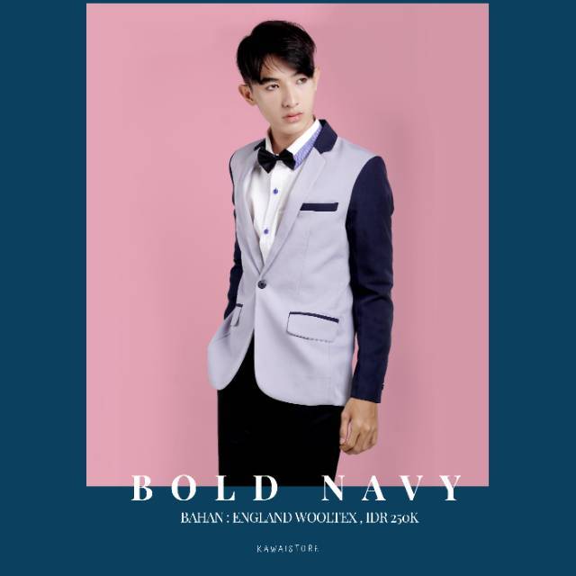 Blazer Bold Navy - Blazer Pria Kombinasi Abu Dan Navy - Blazer Casual - Blazer Wedding