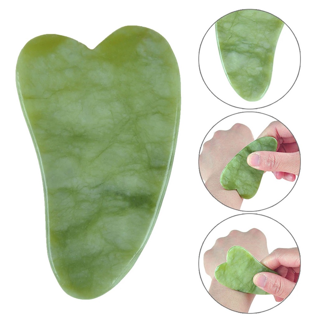 Gua Sha - Jade Guasha (Batu Jade Asli) ALAT PIJAT MUKA TERBARU