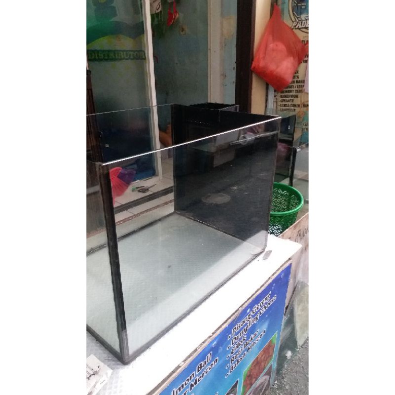 AQURIUM LAUT BOX OVERFLOW 60CM KACA TEMPERED 8ML FULL NANO TANK AQURIUM AIR LAUT