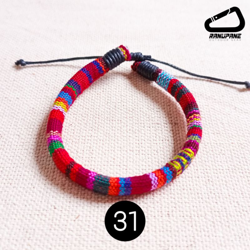 Gelang Tenun Etnik Songket Gelang khas Lombok Motif Unik Gelang Vintage Etnik Etnic Pendaki Gunung Pria Wanita-31