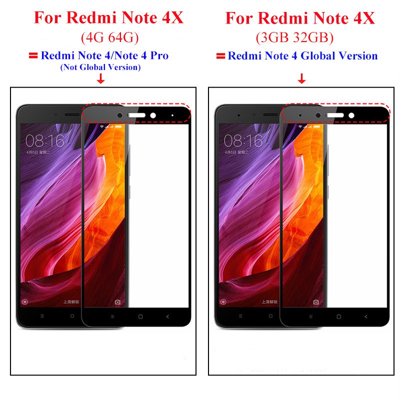 Tempered Glass Xiaomi Remi Note 4 / 4X Antigores Kaca Pelindung Layar Screen Protector Full Cover