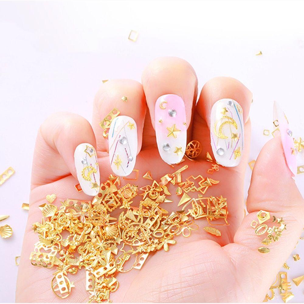 TOP Nail Art Dekorasi Perhiasan Aksesoris Campuran Berbentuk Payet Mengkilap Aksesoris Manicure