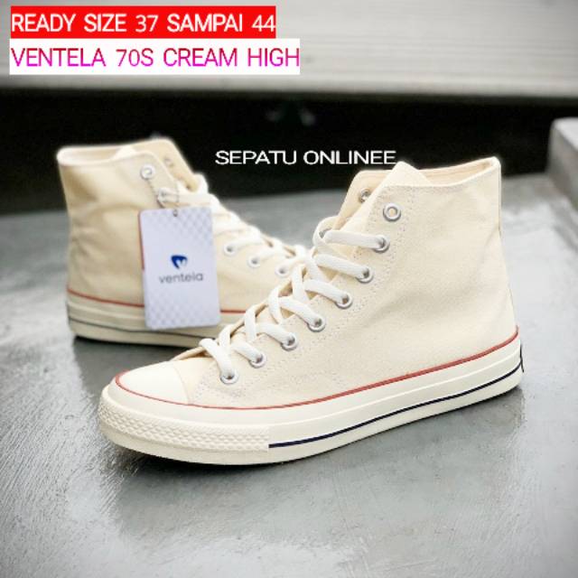 SEPATU VANTELA WHITE ORIGINAL VENTELA 70S CREAM HIGH BTS PUTIH VENTELLA