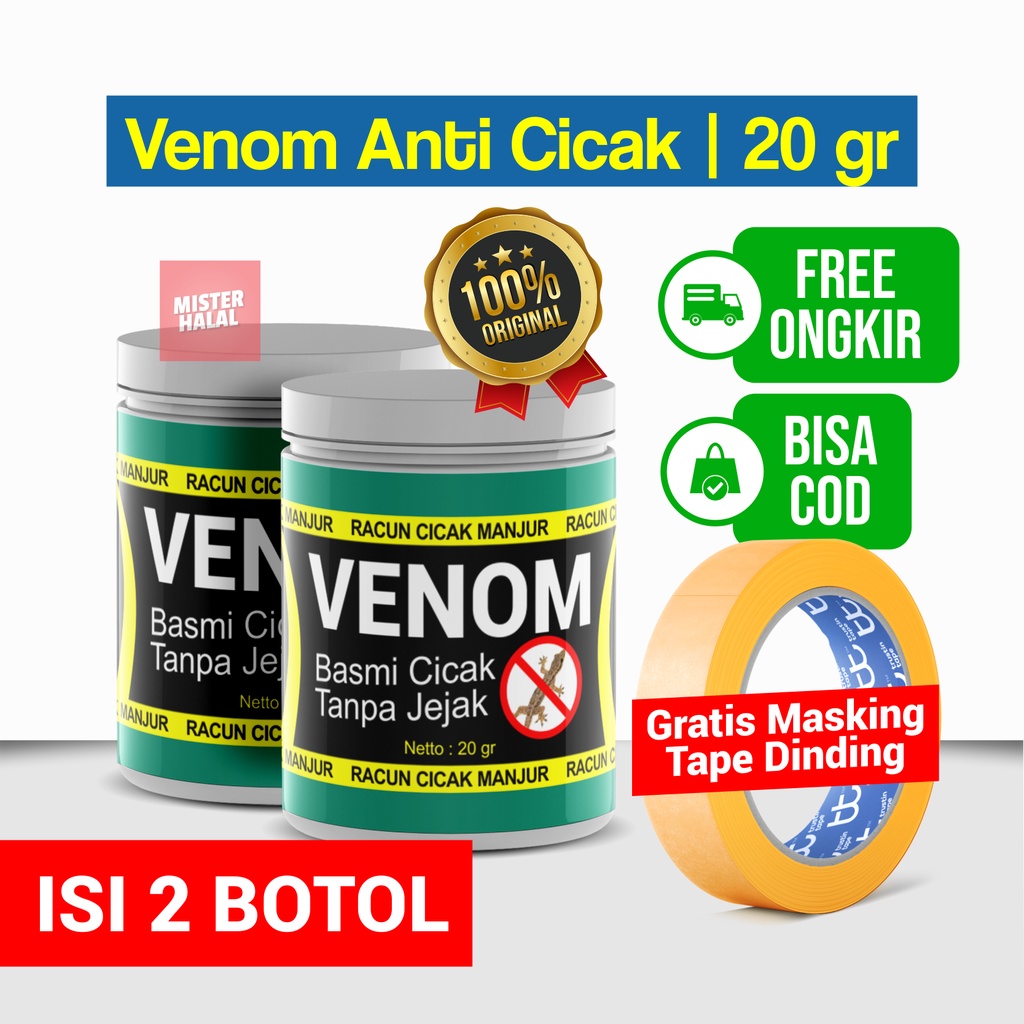 VENOM ANTI RACUN CICAK - Matikan Cicak Tokek Kecoa Dalam Sekejap, Basmi Cicak Yang Mengganggu, Rumah Bebas Cicak, Bersih Dari Kotorannya &amp; Najis, 100% Original