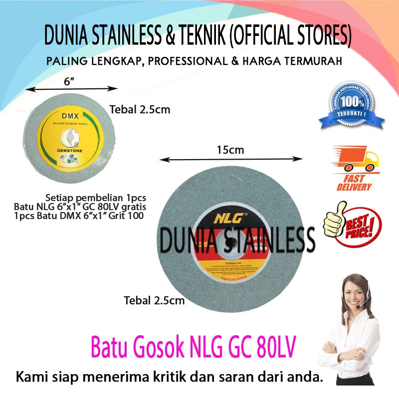 Batu Gosok NLG GC 80LV Gosok cincin bubut granit teknik bengkel besi bahan bagunan alat alat hijau