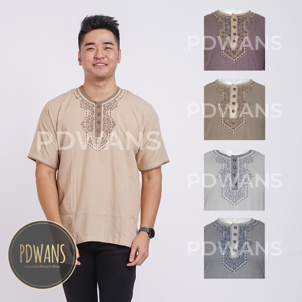 BAJU KOKO UJE UJ Lengan Pendek Kerah Oblong Warna DEWASA M L XL PDWANS