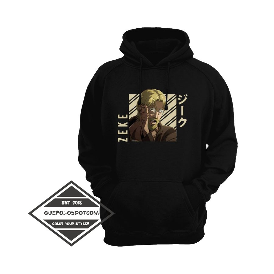 Sweater Hoodie Zeke Yeager Anime Attack on Titan Shingeki no Kyojin KACAMATA - JAKET YEAGER MURAH