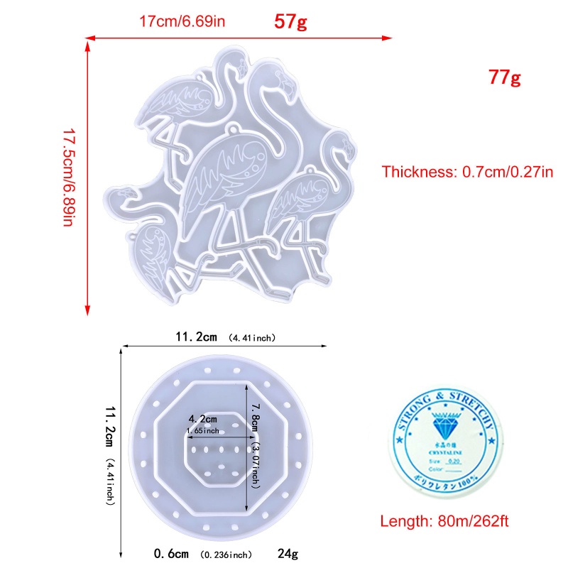 Siy Cetakan Kristal Epoxy Bentuk Flamingo Bahan Silikon Untuk Hiasan Gantung Dinding
