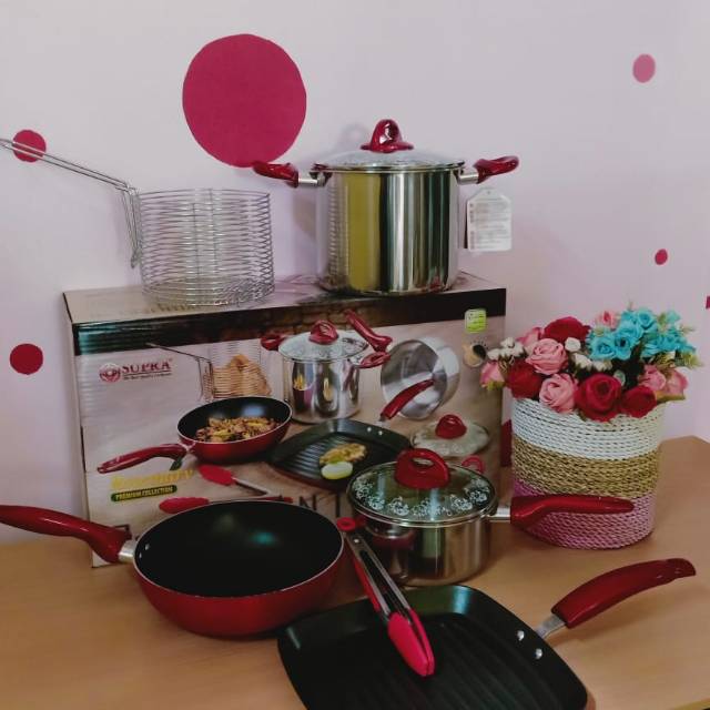 Panci supra set 8 merah