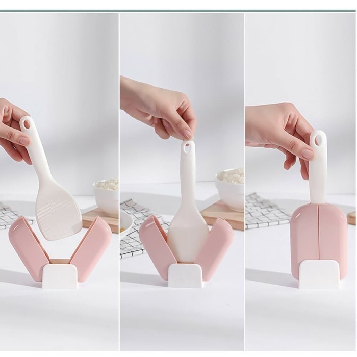 Centong Sendok Nasi Plastik Buka Tutup Otomatis Rice Spoon Ajaib Dapur