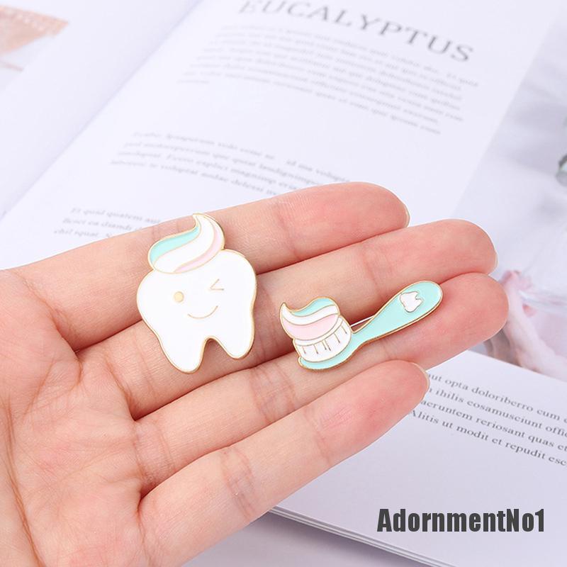 (Adornmentno1) Bros Pin Enamel Bentuk Sikat Gigi Untuk Aksesoris Pakaian