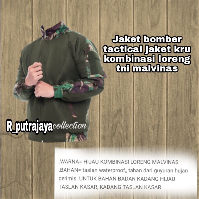 JAKET BOMBER TACTICAL/JAKET KRU/JAKET CREW BAHAN TASLAN WATERPROOF