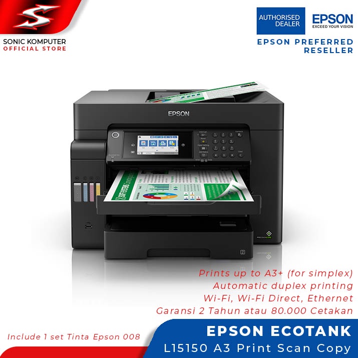 Printer Epson EcoTank L15150 A3 Print Scan Copy WiFi Duplex All In One