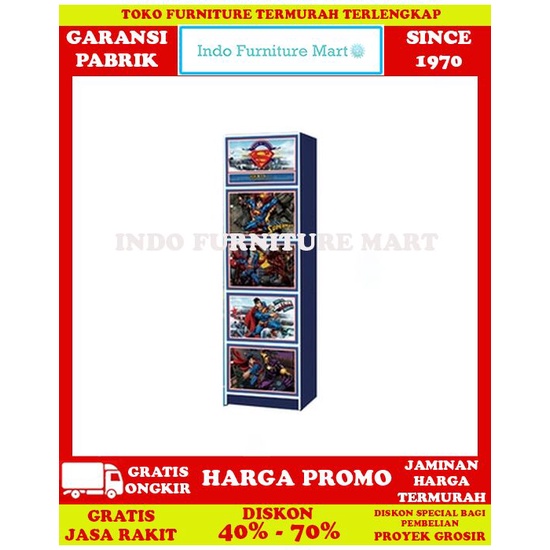 Rak Buku Lemari Buku Minimalis Anak Kea Panel Superman