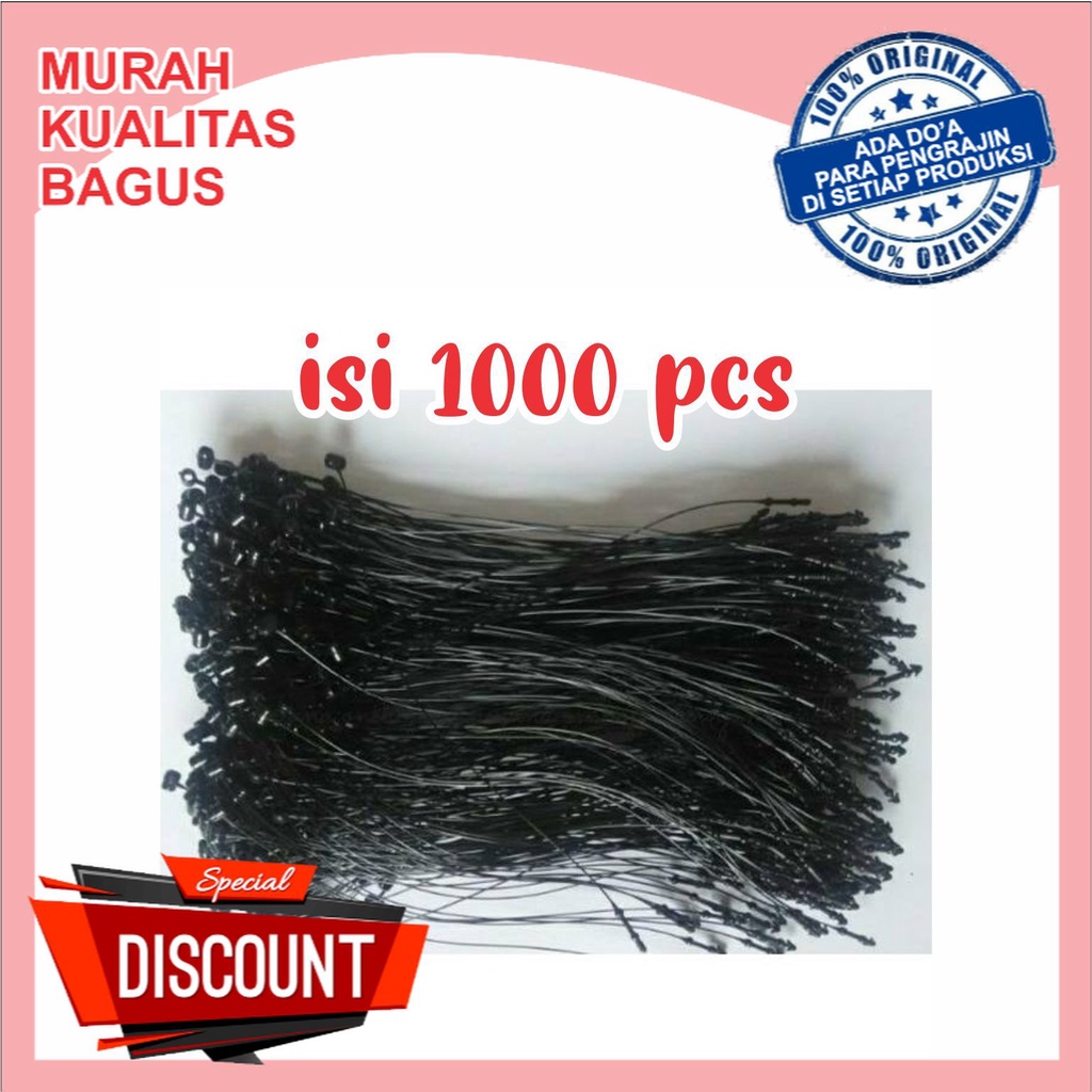 

TALI HANGTAG / Hang tag PLASTIK / Loop Pin / LOCK STRING PIN isi 1000 pcs AENBAG