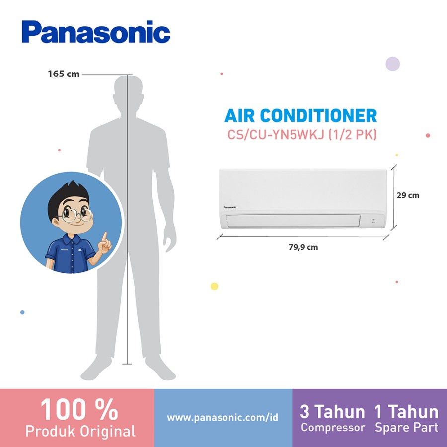 Panasonic CS-YN5WKJ AC Split 1/2 PK Standard Putih