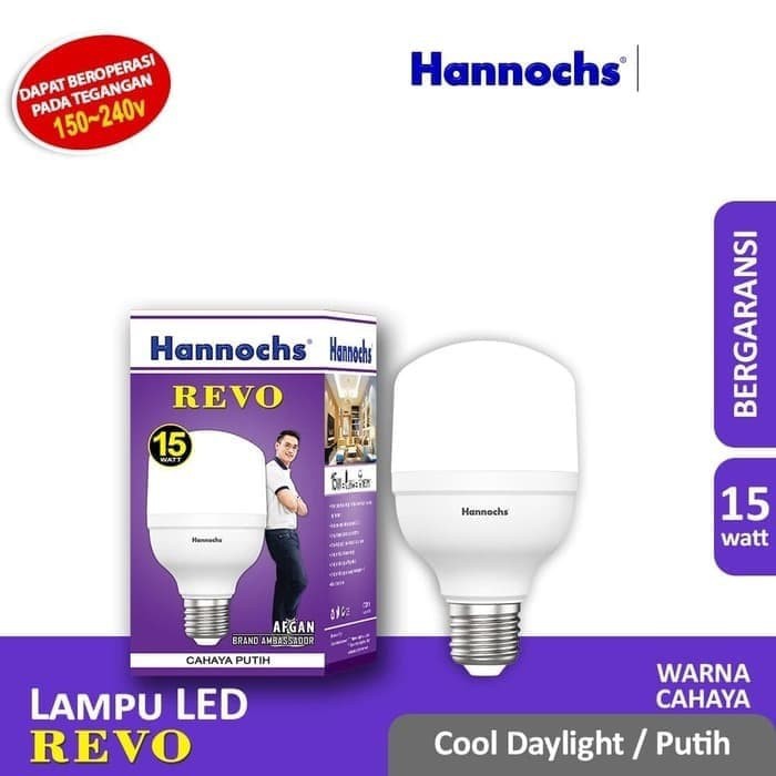 HANNOCHS Lampu LED REVO 15 Watt - Cahaya Putih - Garansi 1 Tahun