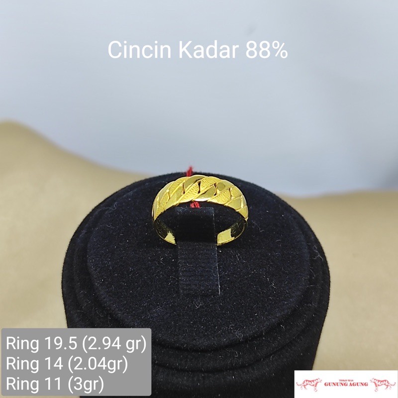 Cincin Rantai Susun Kadar 88% (+- 24k) Emas Tua Asli Mas Kuning Termurah Toko Mas Bekasi Kado Ibu