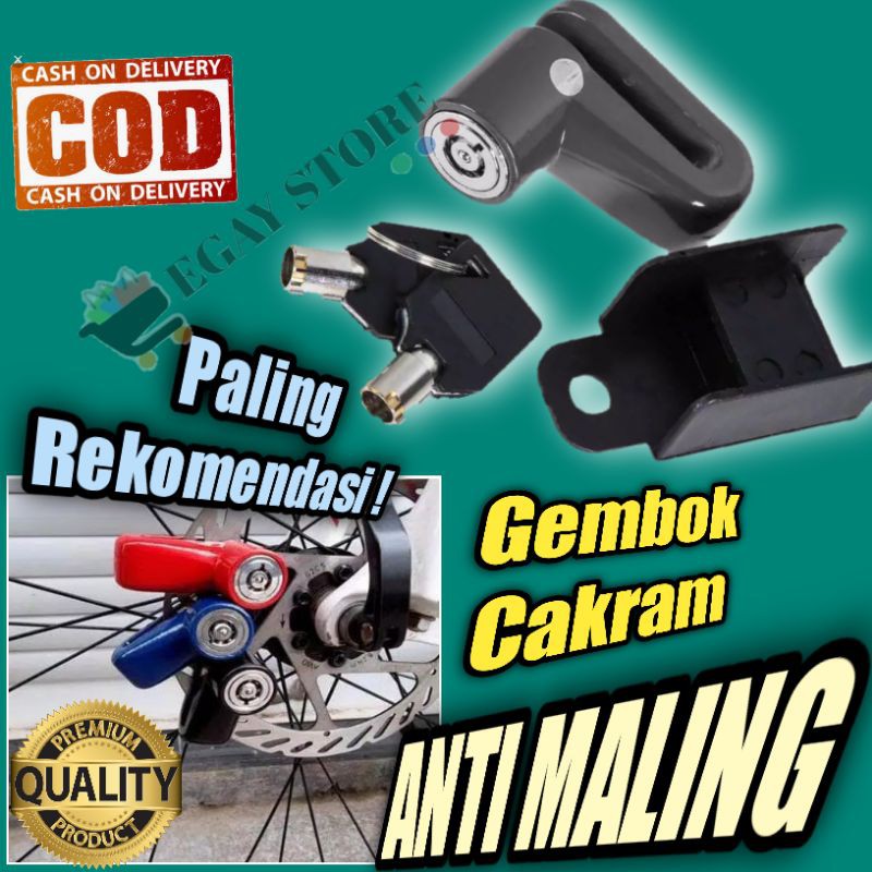 Gembok Rem Cakram Motor Anti Maling Pengaman Sepeda Kuat Kokoh Steel Anti Air Waterproof