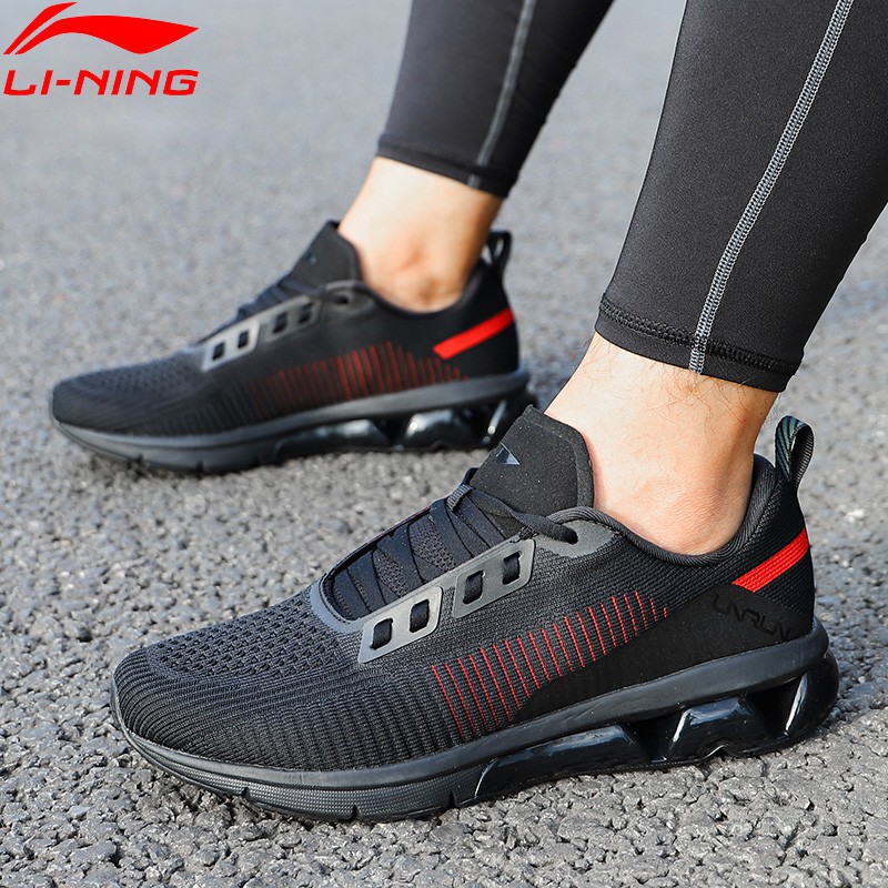 Sepatu Lari Pria Lining Original Import Li-Ning Men AIR ARC FLOW Cushion Running Shoes Mono Yarn