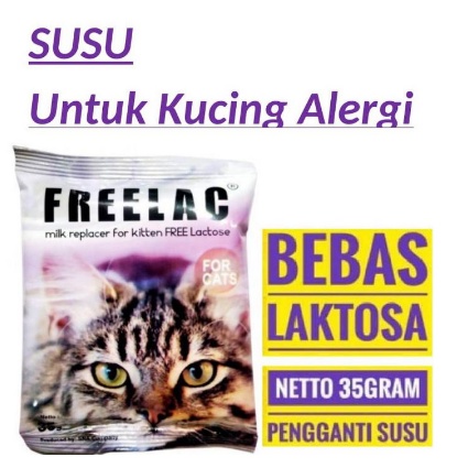 FREELAC 35gr SUSU KUCING ALERGI / HM 25gr SUSU SUPLEMEN kucing