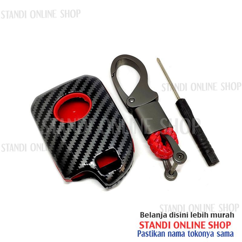 Cover Kunci Smart Key Sarung Kunci Carbon Toyota All New Vios TRD 3 Tombol