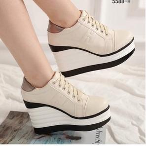 Terlaris.. SEPATU SNEAKERS AJ17 WANITA WEDGES BOOTS BOOT SNEAKER HAK TINGGI HIGH HEEL WEDGES SEPATU 