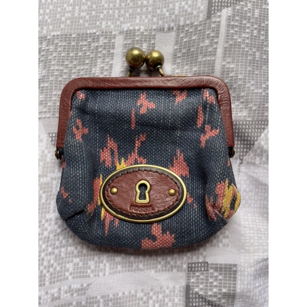 PRELOVED Fossil Maddox Coin Wallet Kisslock / Dompet Koin Fossil Maddox Mini