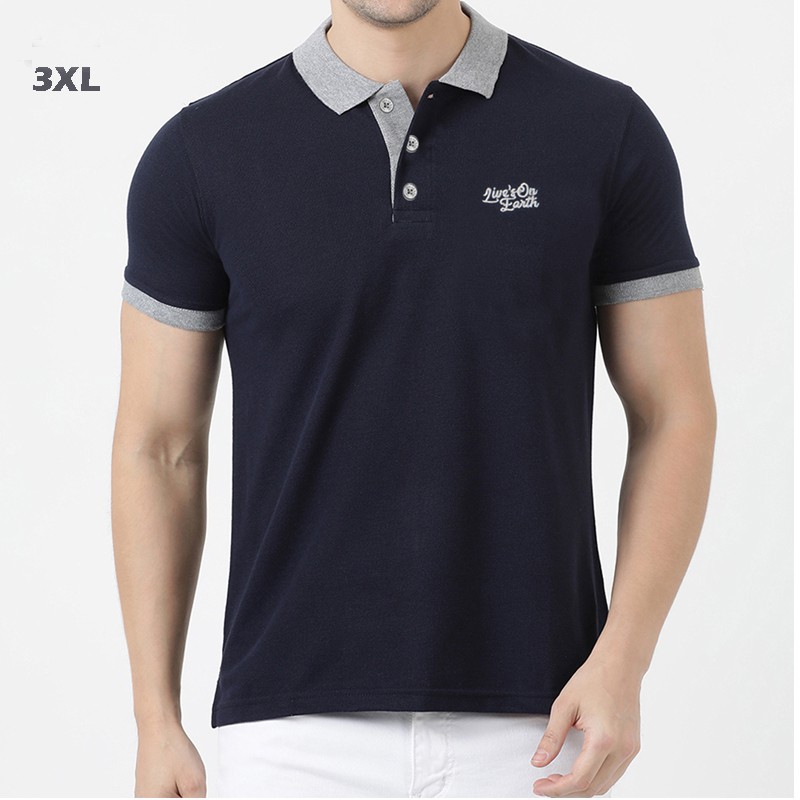  Kaos  kerah kaos  Polo  Shirt Jumbo  True Navy Shopee 