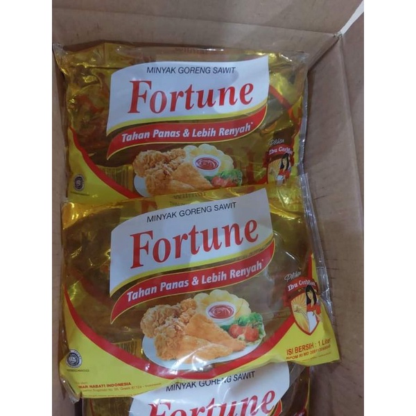 

minyak goreng Fortune 1 liter kemasan bantal