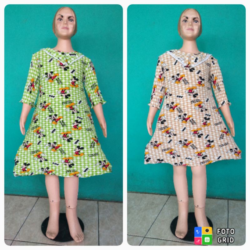Baju turun naik anak perempuan 4-7 Tahun dres terbaru kekinian