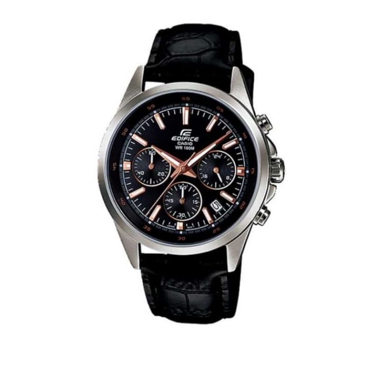 Jam Tangan Casio EFR517 Rubber Stainliss Steel Chronograph Aktif