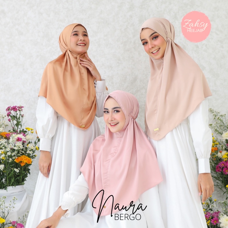 NAURA bergo / Bergo satin silk / hijab instant