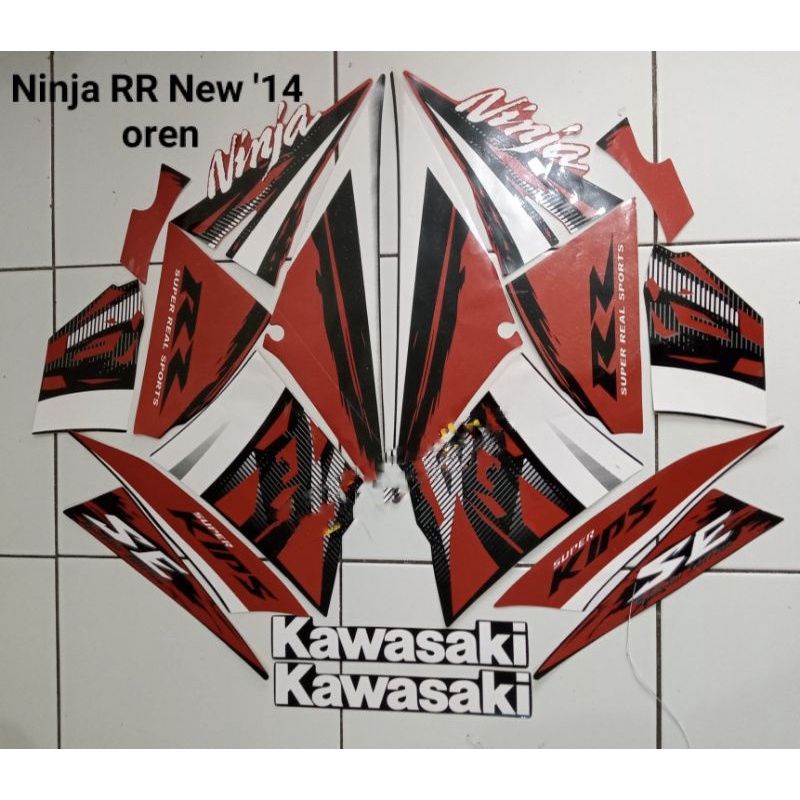 striping stiker ninja rr new 2014 orange oren