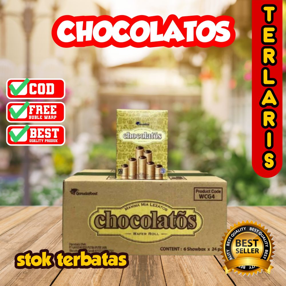 WAFER CHOCOLATOS ROLL GERY 1 DUS IS 12 BOX MAKANAN RINGAN SNACK BISKUIT COKELAT COKLAT TERMURAH