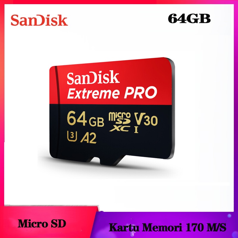 *Kartu Memori Card Sandisk Microsd 8GB/16GB/32GB/64GB/128GB/256GB/512GB GB 80mbps ,100Mbps,160Mbps,170Mbps Class 10 A1/ A2 Ultra/ Extreme Original TF Card-170mbps