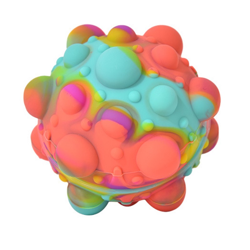 Pop It Murah Mainan Bola Remas 3D Bahan Silikon Anti Stress Untuk Mainan Penghilang Stress-YellowRed BluePurple