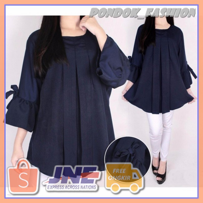 Promo RESTOCK  BLOUSE WANITA BIG SIZE PLAIN BLOUSE ATASAN WANITA BAJU JUMBO ERLINDA Murah  -  SK