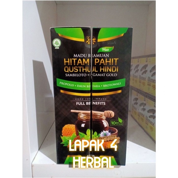 Madu Ramuan Hitam Pahit  Qusthul Hindi sambiloto+Gamat Gold